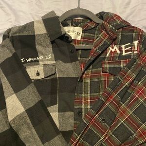 Split button up flannel